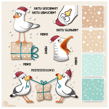 Digiset - "Sympathische Weihnachtsmöwen" - Ella Mattsson®