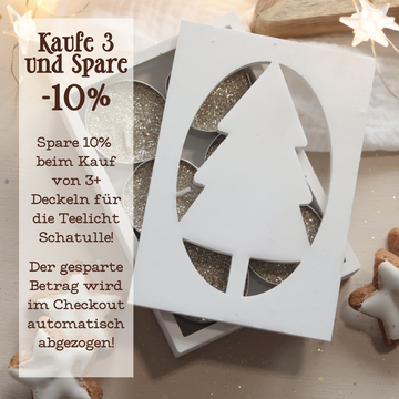 Silikonform Deckel für 2 in 1 Teelichtschatulle - Tannenbaum Motiv