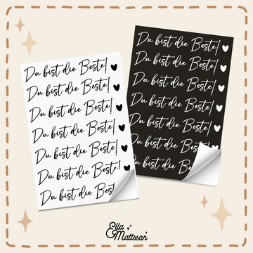 Rub On Sticker - "Du bist die Beste!" - 7 Schriftzüge