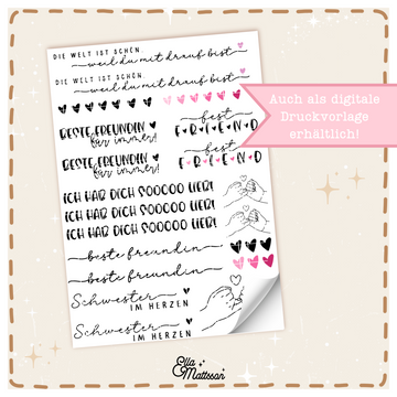 Kerzensticker Bogen - "Beste Freundin" - Ella Mattsson©