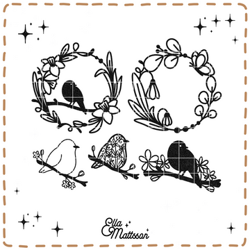 Plotterdatei Bundle - "Birds and Flowers" - Ella Mattsson