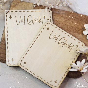 Gelasertes Holzschild "Viel Glück" - Set mit 5