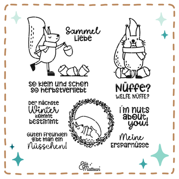 Plotterdatei Bundle - "I´m nuts about you!" süße Eichhörnchen und Nüsse