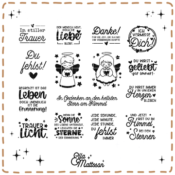 Plotterdatei Bundle "Ich vermisse dich! Trauer Bundle" - Ella Mattsson©