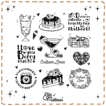 Plotterdatei Bundle - "Erdbeer Liebe" - Ella Mattsson©
