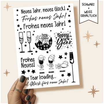 Rub On Sticker - "Frohes Neues!" - Ella Mattsson©