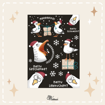 Rub On Sticker Din A6 - "Möwi Christmas"