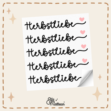Rub-On Sticker Schriftzug 5x "Herbstliebe"
