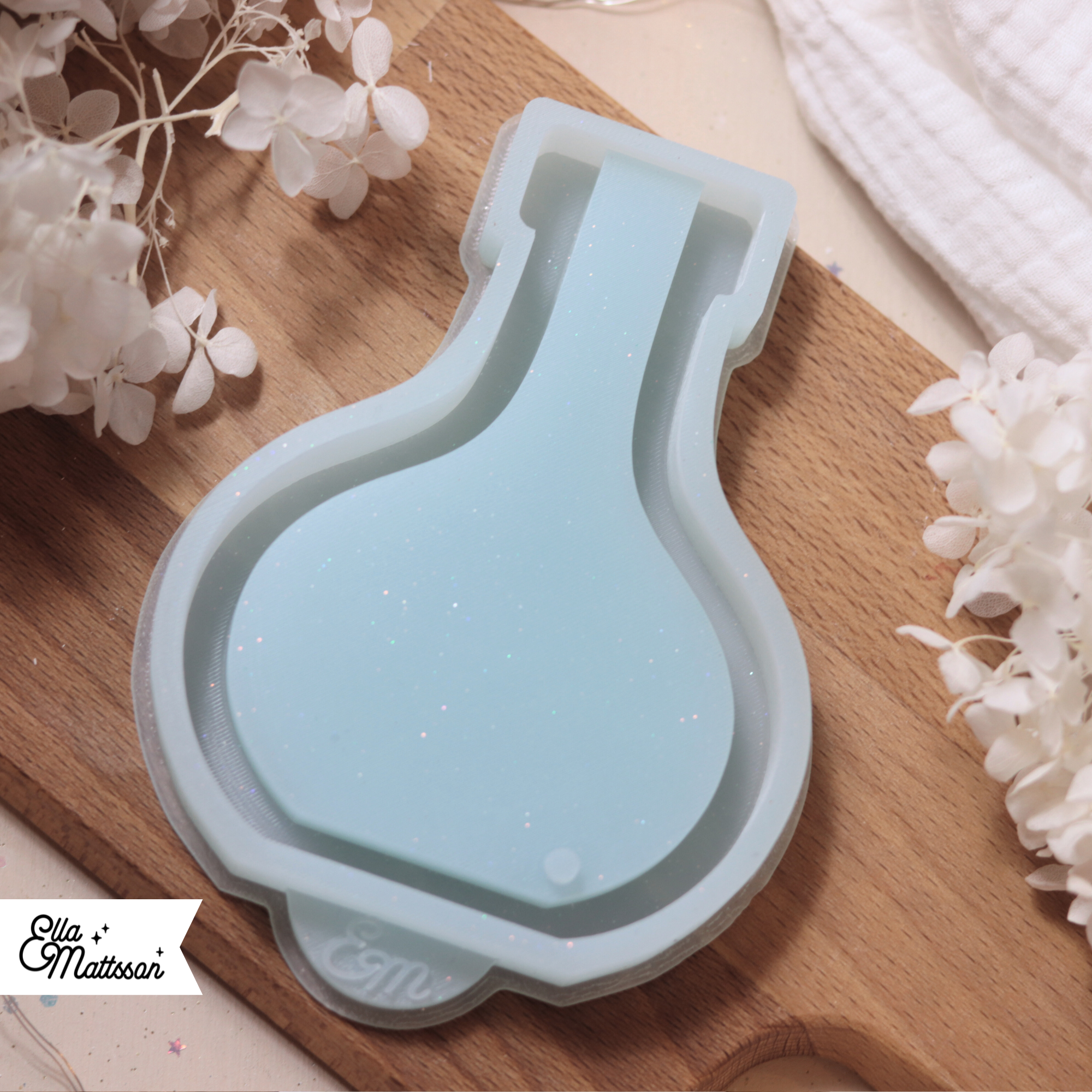 Silikonform - Leuchtvase "Lunara" mit Sternendeckel + Gratis Lasercut Dateien für Etikett und Anhänger
