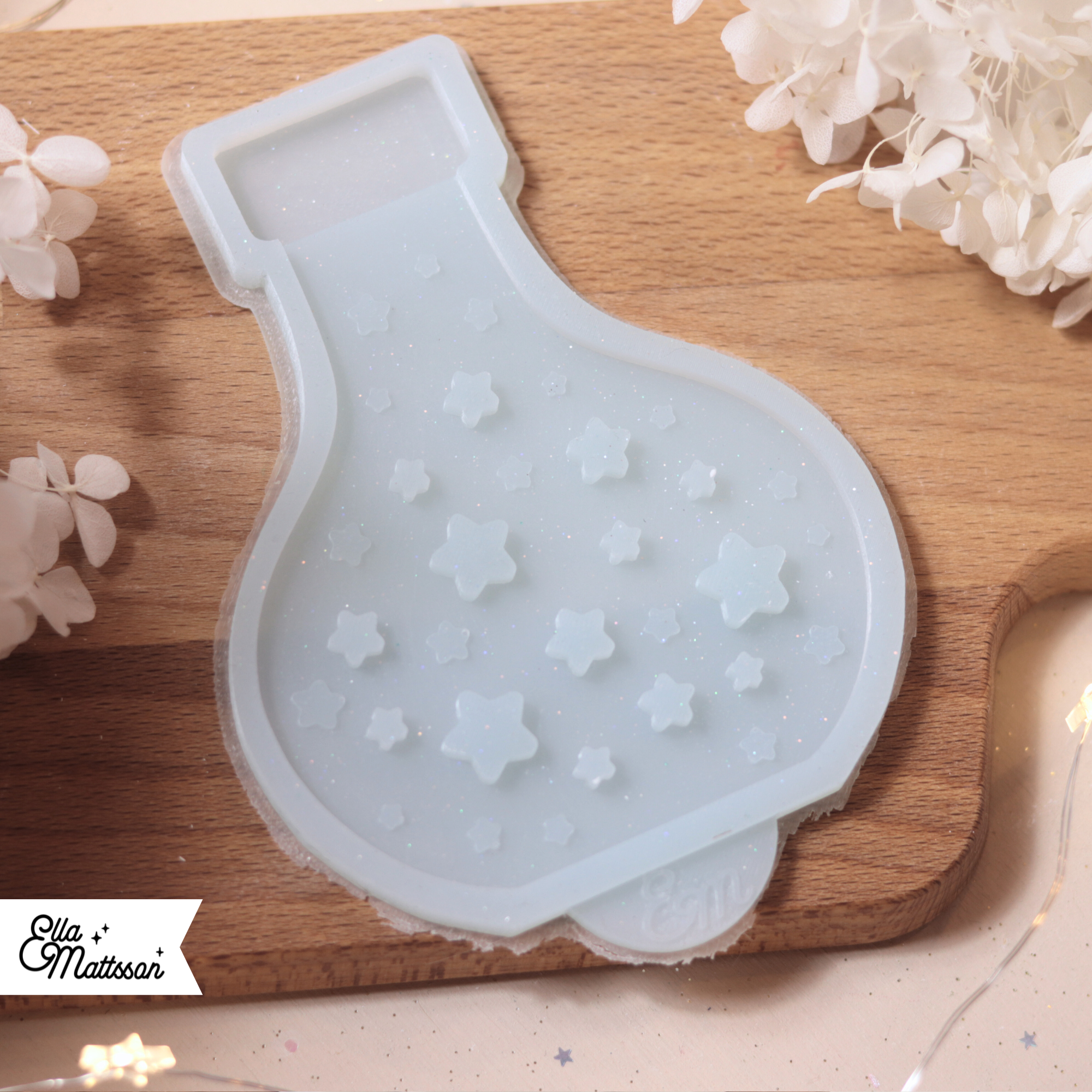 Silikonform - Leuchtvase "Lunara" mit Sternendeckel + Gratis Lasercut Dateien für Etikett und Anhänger