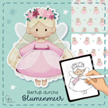 Digistamp - Blumenfee + Gratis Outlines zum colorieren
