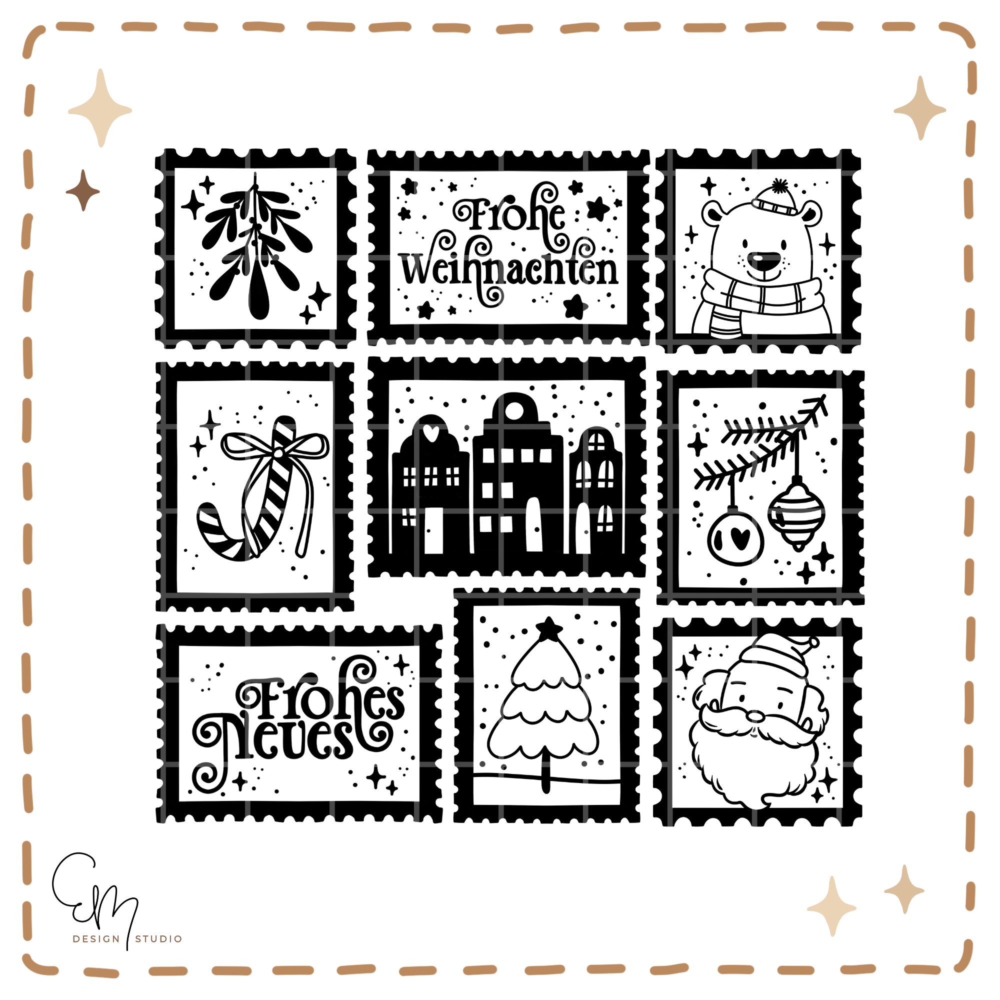 Plotterdatei - Briefmarken mit Winterlichen Motiven