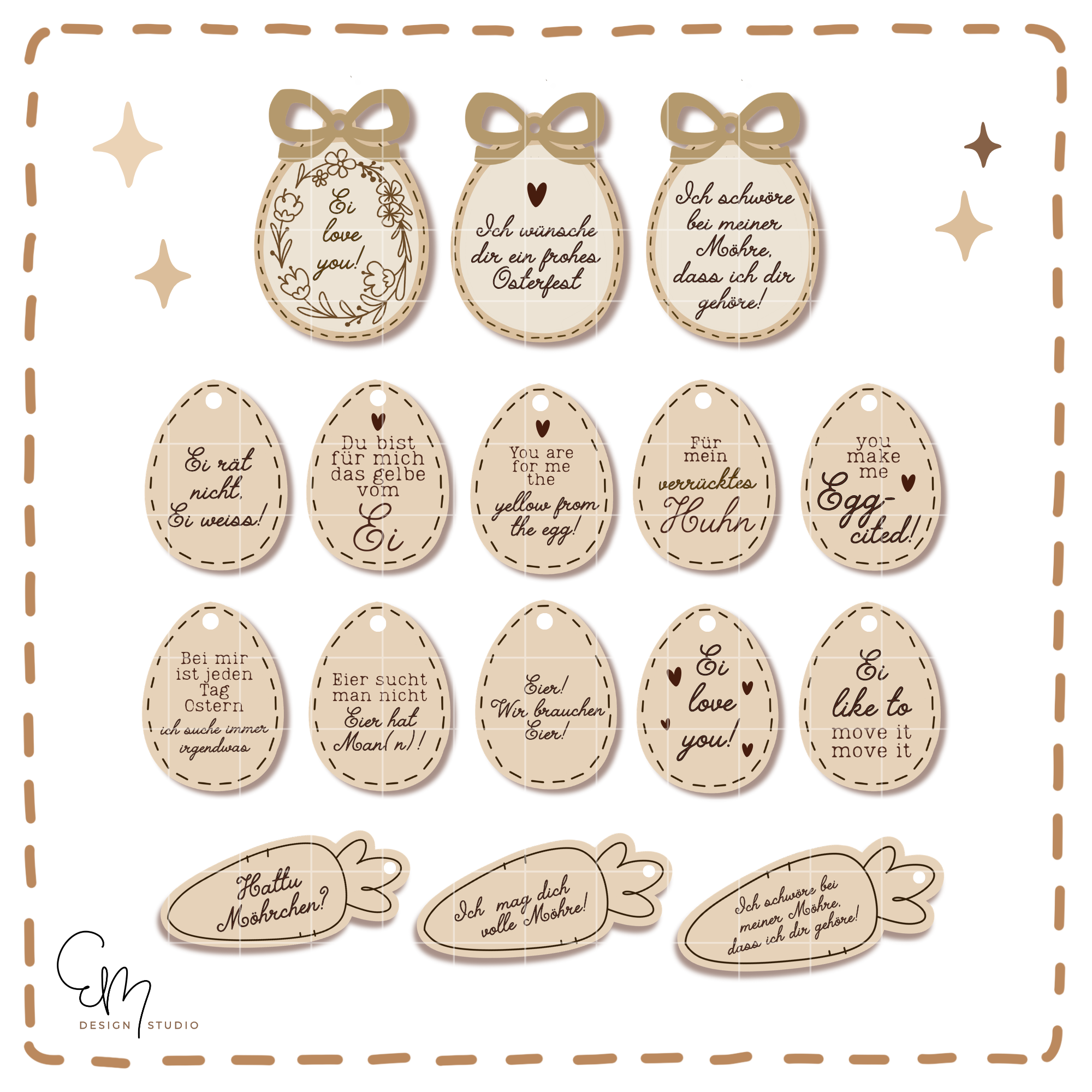 Lasercut Anhänger - Lustige Anhänger Variation für Ostern und Frühling