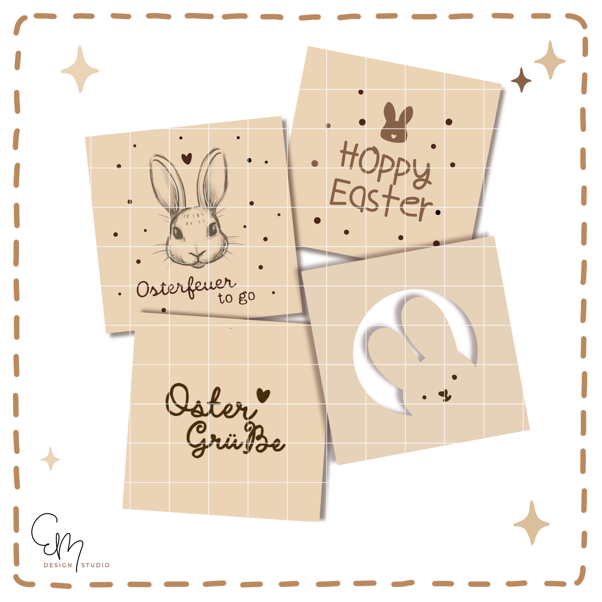 Lasercut Datei - Motiv Einsatz für Mini Teelicht Schatulle "Hoppy Easter"