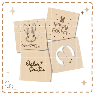 Lasercut Datei - Motiv Einsatz für Mini Teelicht Schatulle "Hoppy Easter"