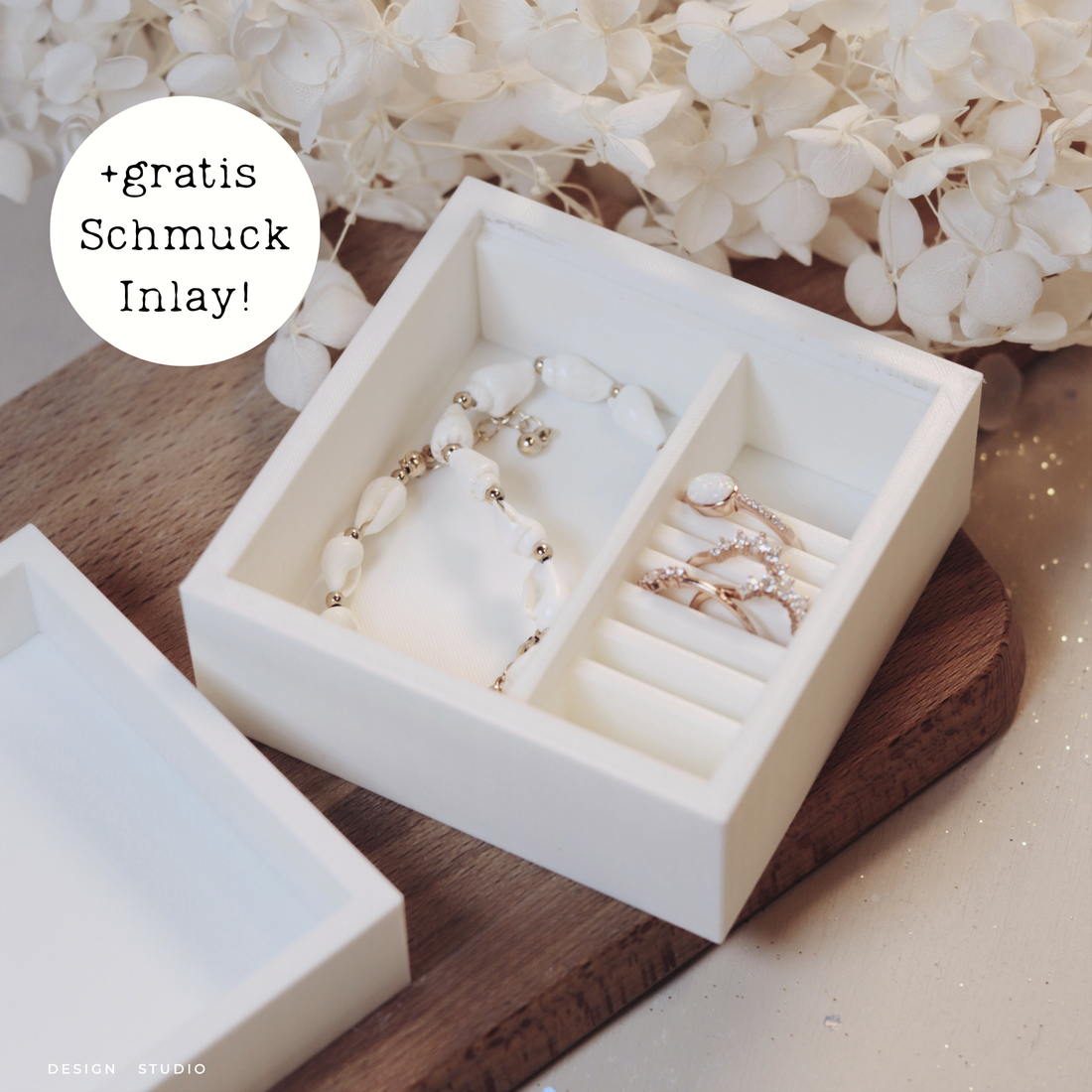 3D-Druckdatei (STL) – 4er-Teelichtschatulle inkl. gratis Schmuck-Inlay