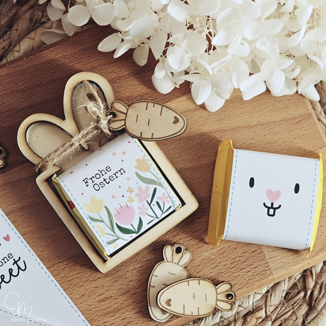 Lasercut / Plotterdatei - Hasi für Schokotafel / Geschenk + GRATIS Möhrchen Anhänger