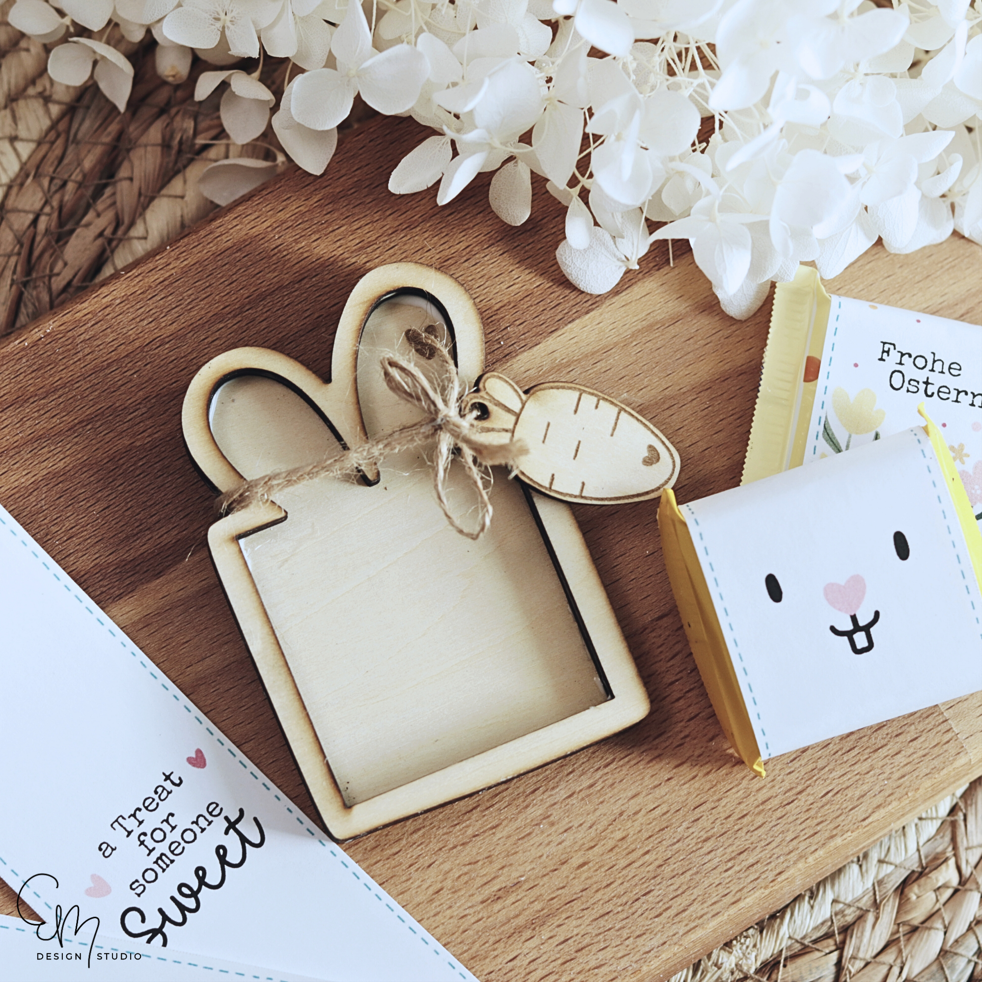 Lasercut / Plotterdatei - Hasi für Schokotafel / Geschenk + GRATIS Möhrchen Anhänger