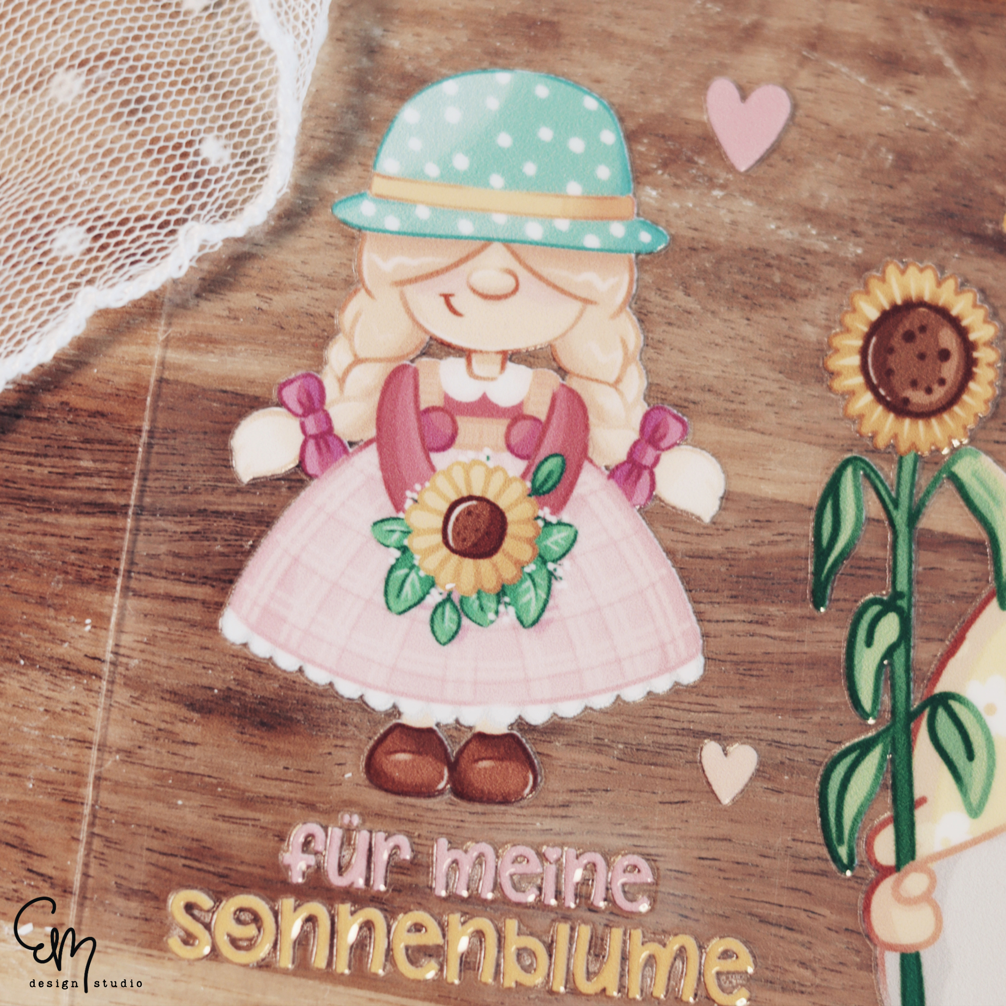 Rub On Sticker - Din A6 - "Für meine Sonnenblume - Wichtel"
