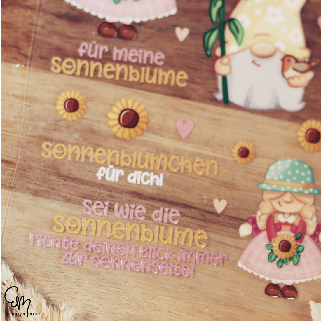Rub On Sticker - Din A6 - "Für meine Sonnenblume - Wichtel"