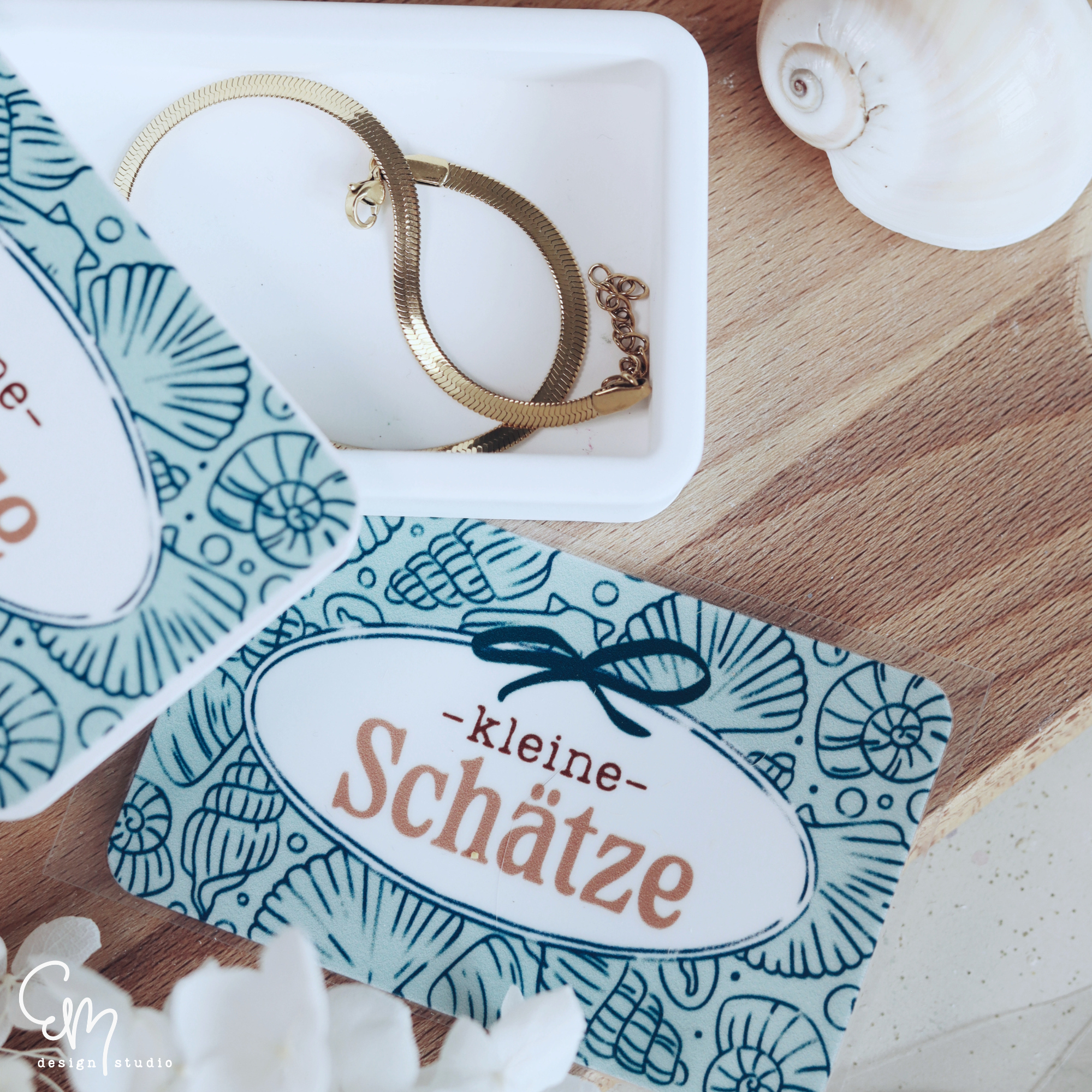2er Set Rub On Sticker - "Kleine Schätze" - passend für Silikonform "Kleine Büchse"