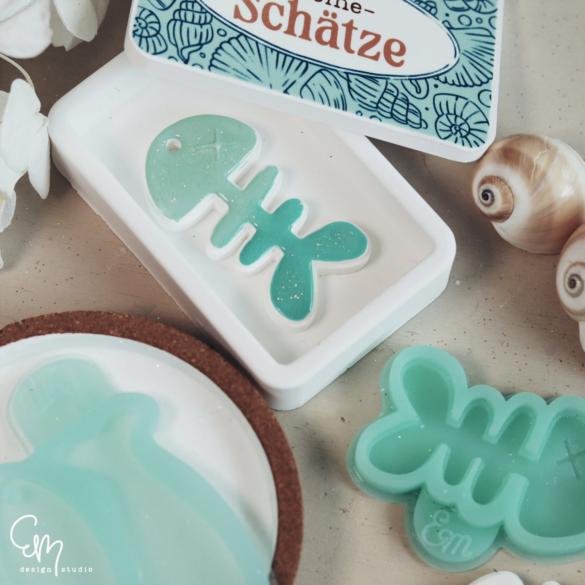 2er Set Silikonformen - Kleine Fische (passend für Silikonform "kleine Büchse"