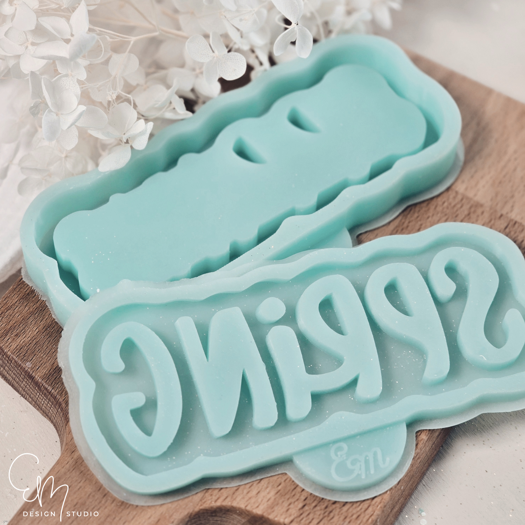 Silikonform - "Spring glow" - beleuchtbarer Schriftzug