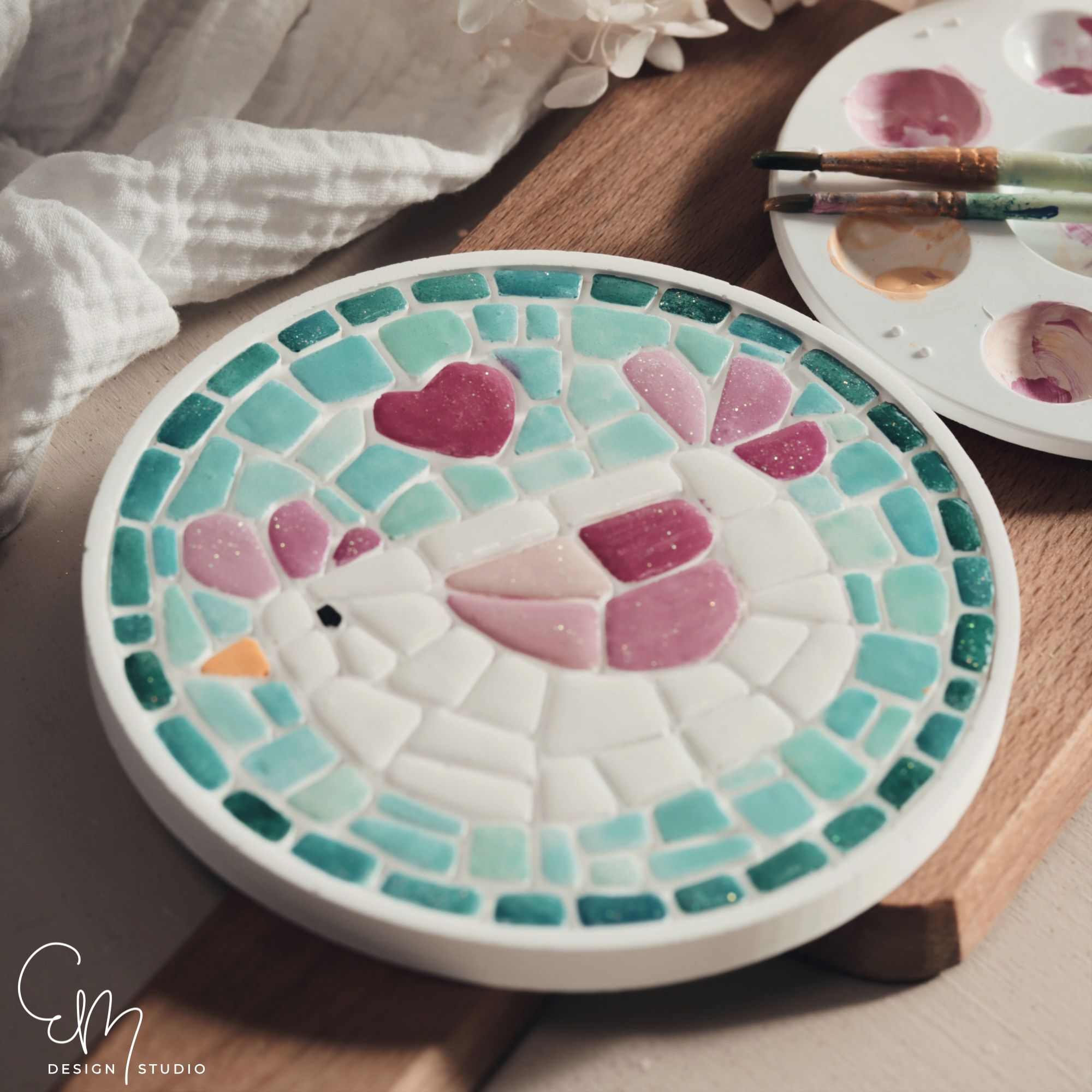 Silikonform Mosaik Tablett M - "Henny Bloom"