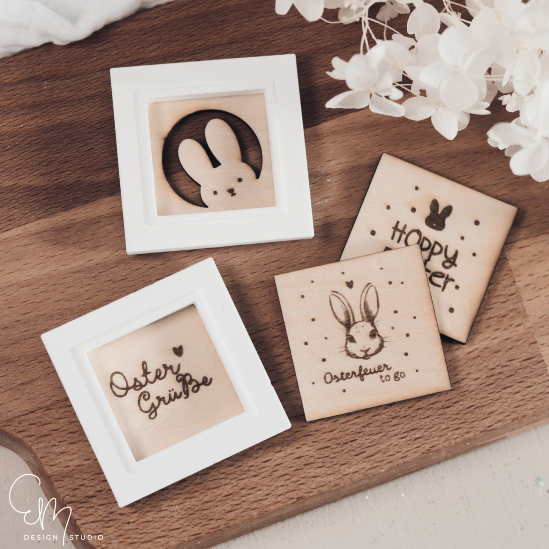 Lasercut Datei - Motiv Einsatz für Mini Teelicht Schatulle "Hoppy Easter"