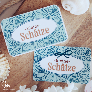 2er Set Rub On Sticker - "Kleine Schätze" - passend für Silikonform "Kleine Büchse"