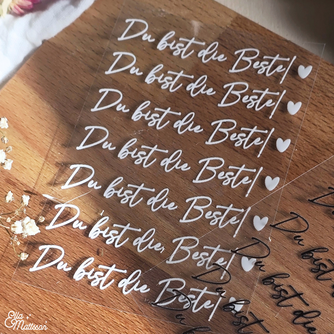 Rub On Sticker - "Du bist die Beste!" - 7 Schriftzüge