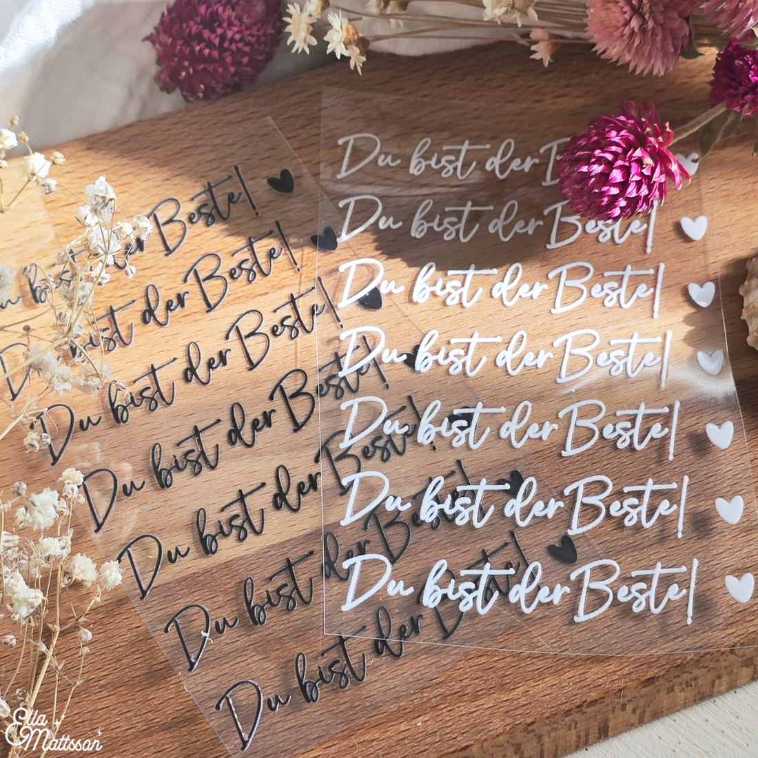 Rub On Sticker - "Du bist der Beste!" - 7 Schriftzüge