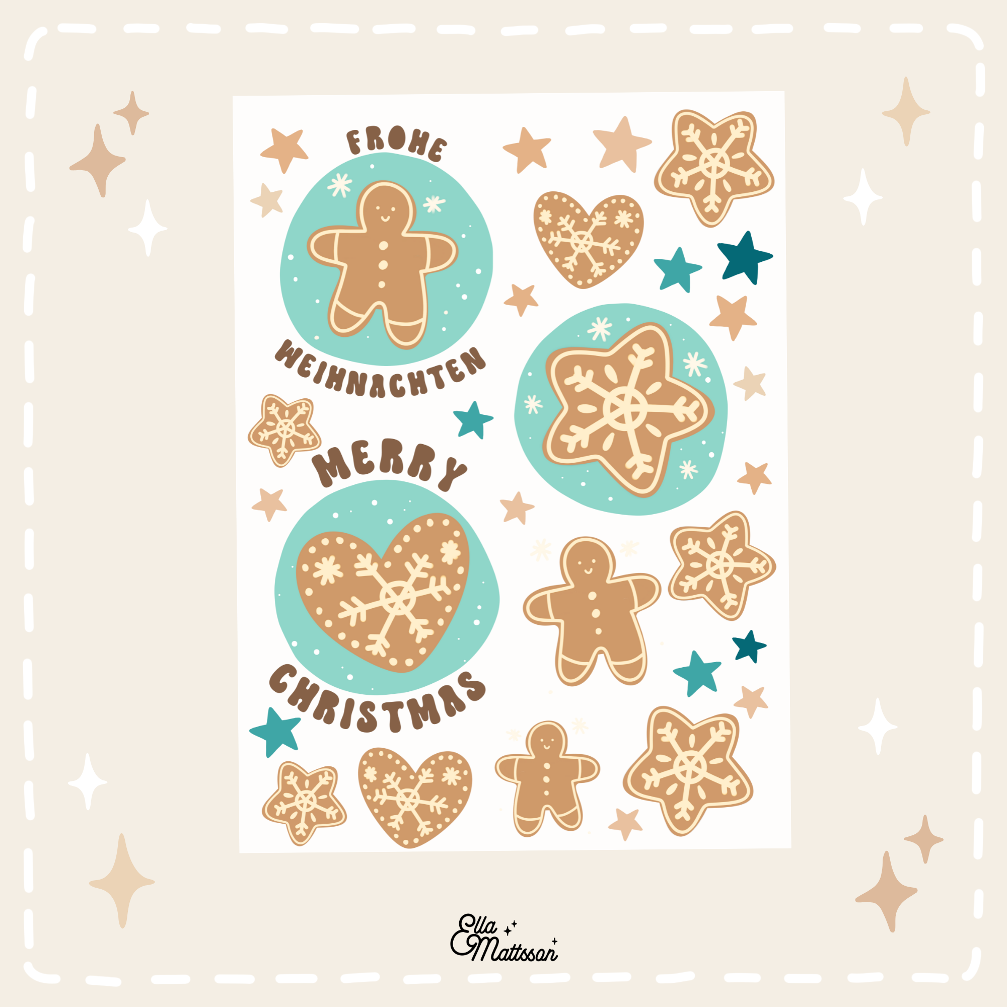 Rub On Sticker Din A6 - "Ginger Bread Cookies"