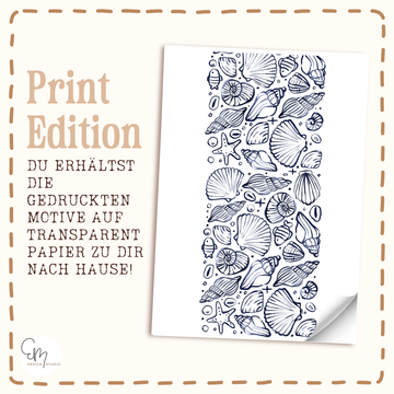 Bedrucktes Transparentpapier für 3d Druck Laterne "Juno" auf Transparentpapier – Muschelmuster