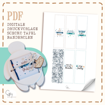 PDF Druckvorlage - Banderolen für Mini Schokotafeln – "Maritime Edition"