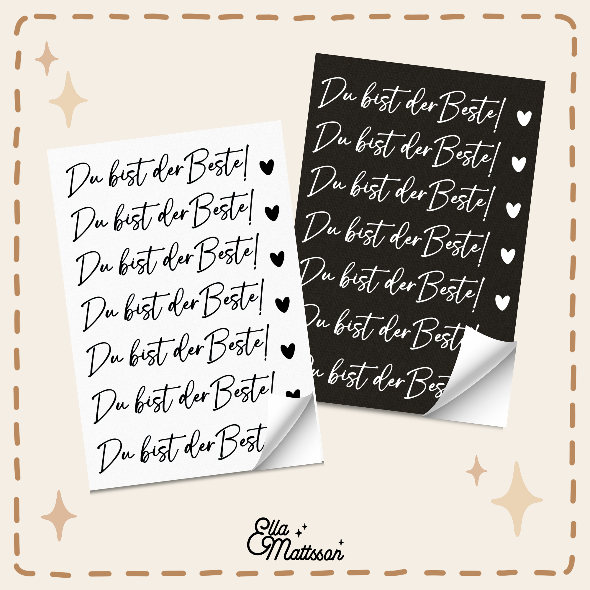 Rub On Sticker - "Du bist der Beste!" - 7 Schriftzüge