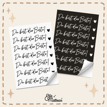 Rub On Sticker - "Du bist der Beste!" - 7 Schriftzüge