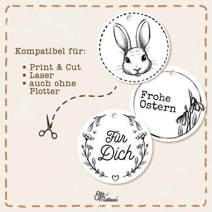 Druckvorlage Geschenkanhänger -Sketchbook Spring"
