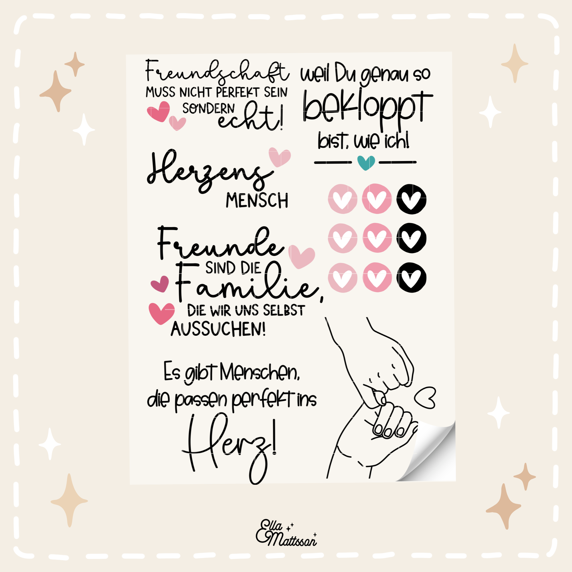 Rub On Sticker Din a6 - "Freundschaft"
