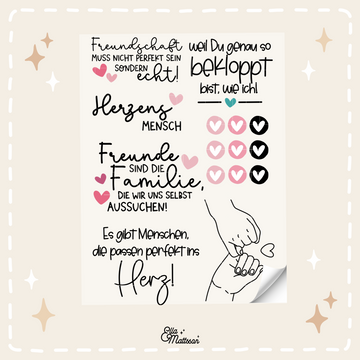 Rub On Sticker Din a6 - "Freundschaft"