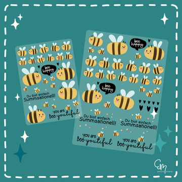 Rub on Sticker "Süße Bienchen" - Auswahl zwischen DIN A5 & DIN A6