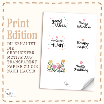 Gedruckte Inlay-Vorlagen auf Transparentpapier – "Henny Bloom"