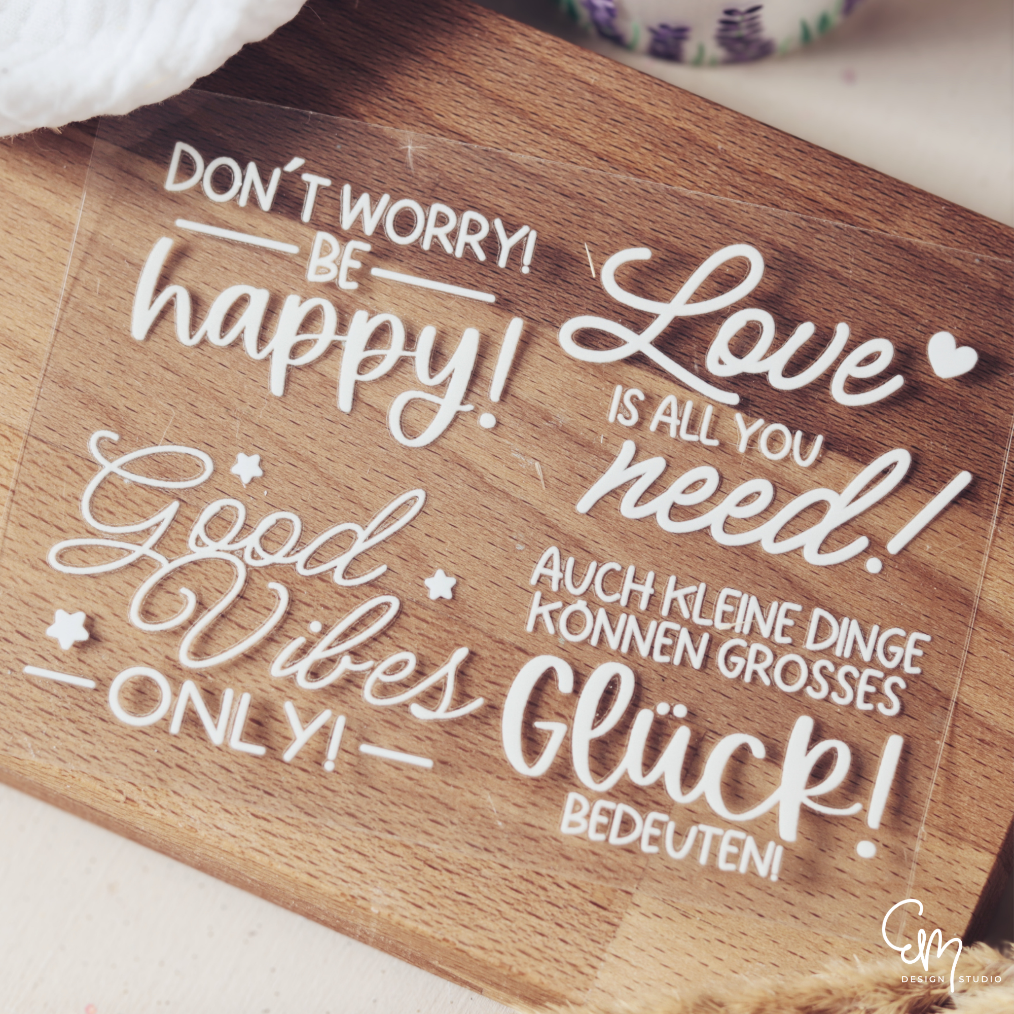 Rub On Sticker - Din A6 - "Good Vibes & Love“ – Sprüche Set