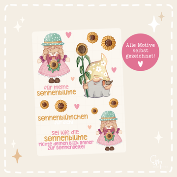 Rub On Sticker - Din A6 - "Für meine Sonnenblume - Wichtel"