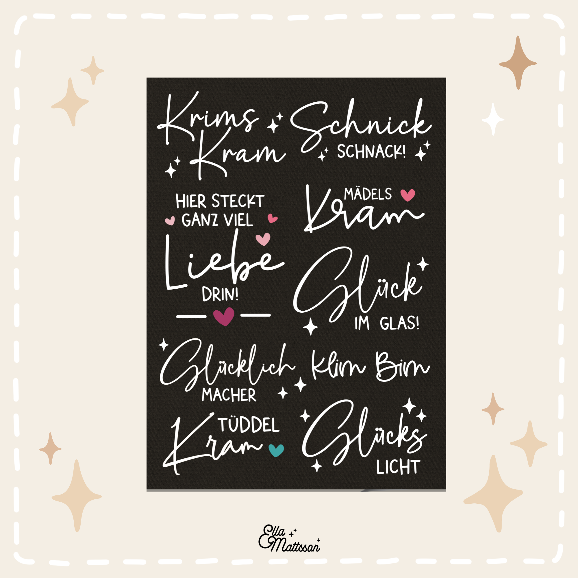 Rub On Sticker - "Krims Krams"