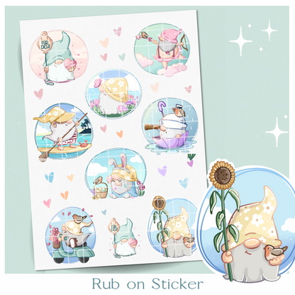 Rub On Sticker - Bunte Wichtel - Ella Mattsson©