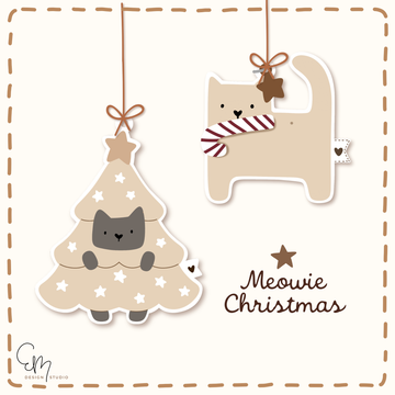 Lasercut Datei - meowy Christmas Anhänger (Inkl. Datei zum Plotten)