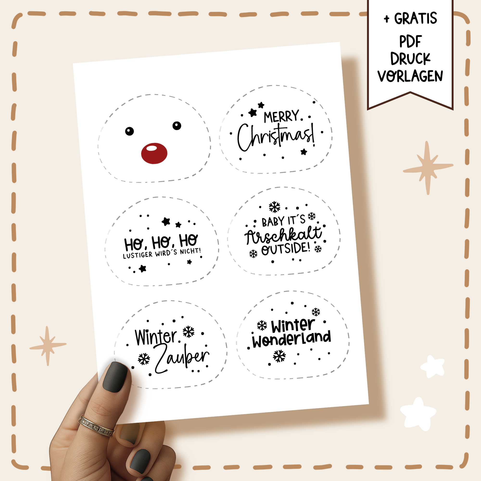 Silikonform - "Leuchtender Hirschkopf" + Gratis Druckvorlagen