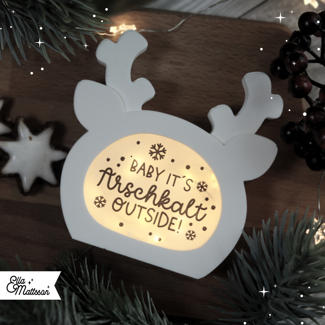 Silikonform - "Leuchtender Hirschkopf" + Gratis Druckvorlagen