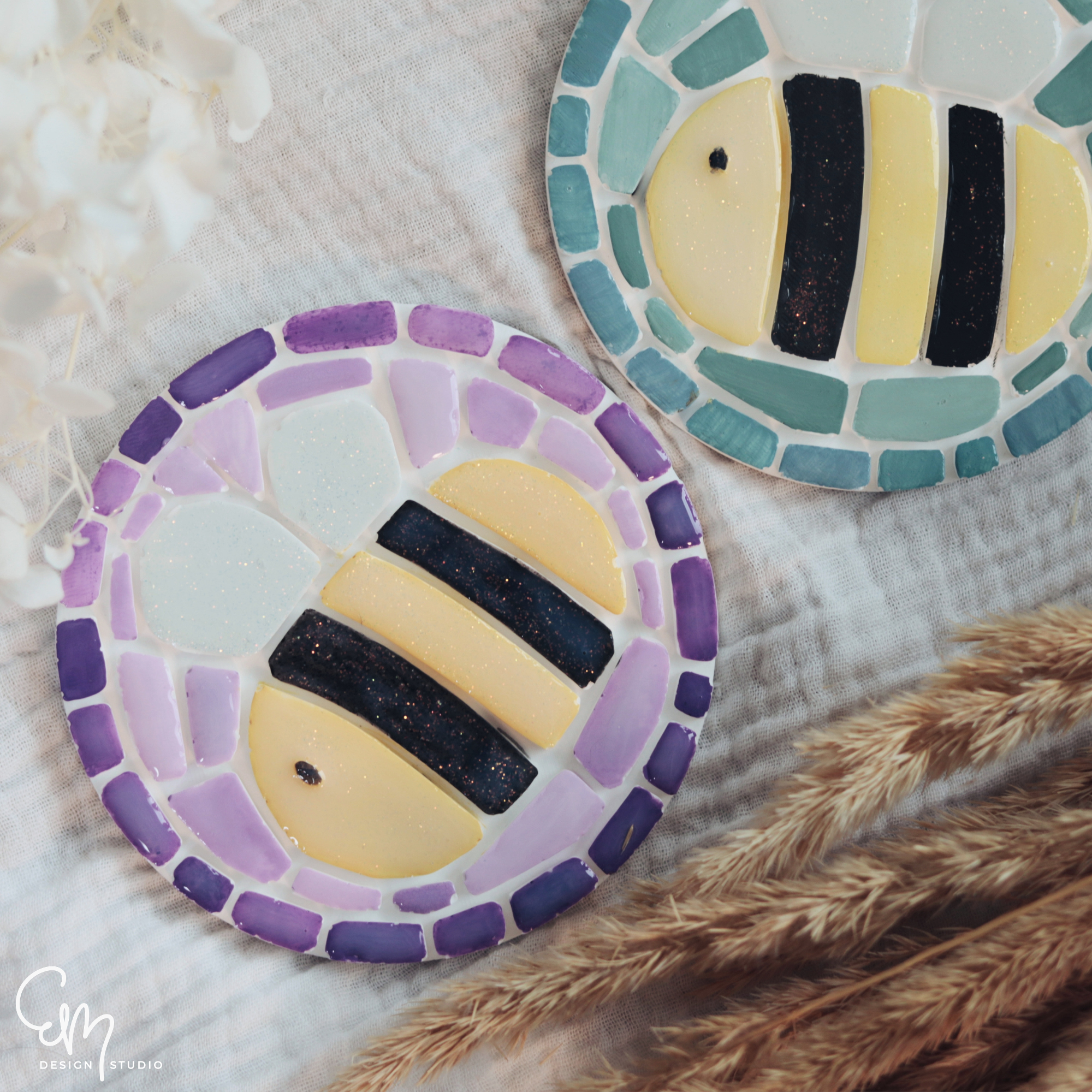 Silikonform - Mosaik Tablett S - "Bienchen"